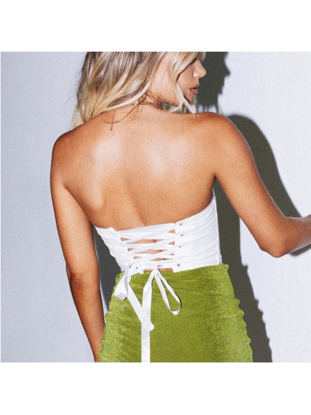 Princess Polly Endless Love Corset Top - Lace-Up Crop Top in White